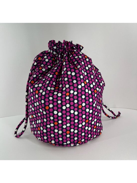 Vera Bradley Handbags - Vera Bradley Ditty Bag Women Lined Drawstring Makeup Travel Pouch Polka Dot Pink